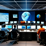 Mars Exploration**

"A group of diverse scientists and engineers in fully clothed, professional attire, working in a mission control center overlooking a large screen displaying a realistic rendering of the Martian surface.  The control center is modern and brightly lit, with numerous monitors and data displays.  Safe for work, appropriate content, perfect anatomy, natural proportions, professional, family-friendly, high-resolution, detailed, vibrant colors. "

**